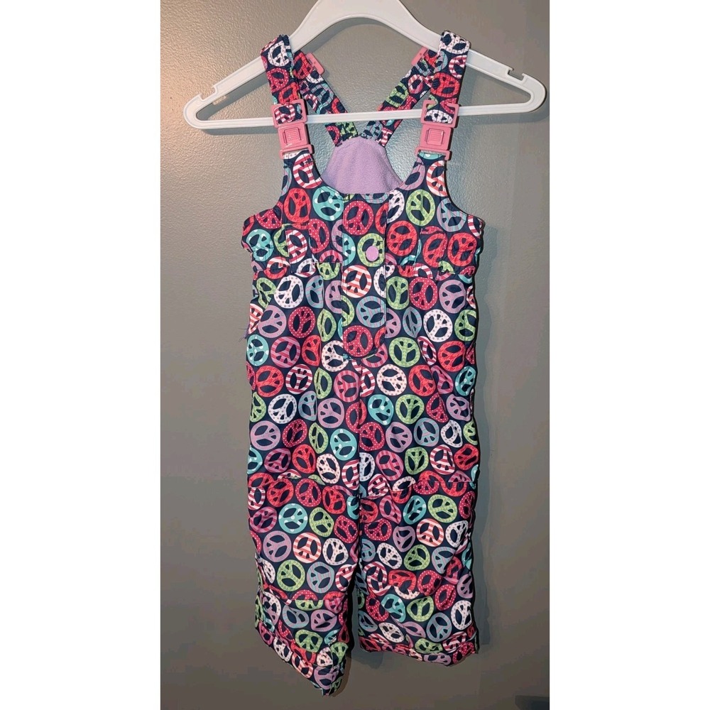 Garnet Hill Kid's Snow Day Pants Winter Peace Signs Colorful Size 4 Pockets